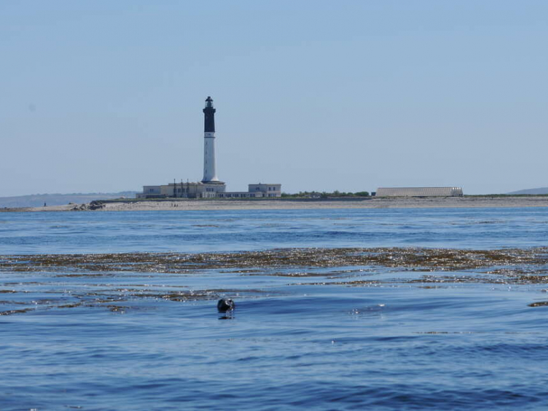 L'île de Sein avec son phare dominant. Crédit photo : Mickaël Buanic / OFB