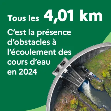 Tous les 4,01 km. C'est la présence d'obstacles à l'écoulement des cours d'eau en 2024