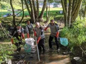 Photo d'une pêche scientifique à l'électricité