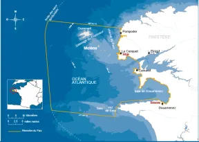 Carte du périmètre du Parc naturel marin d'Iroise