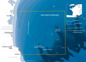 Carte du périmètre du Parc naturel marin du golfe du Lion