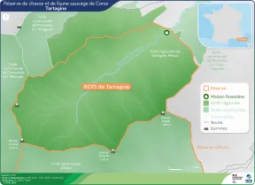 Carte du périmètre de la Réserve de chasse et de faune sauvage de Tartagine