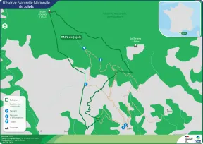 Carte du périmètre de la Réserve naturelle nationale de Jujols