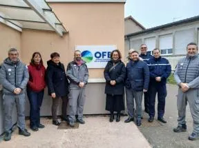 Membres du Comité Opérationnel de Lutte Contre la Délinquance Environnementale (COLDEN) 71 posant devant les locaux de l'OFB à Blanzy