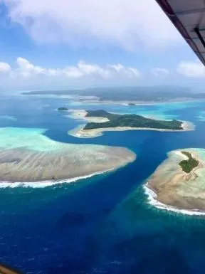 Des îles et lagons walisiens vues depuis un avion