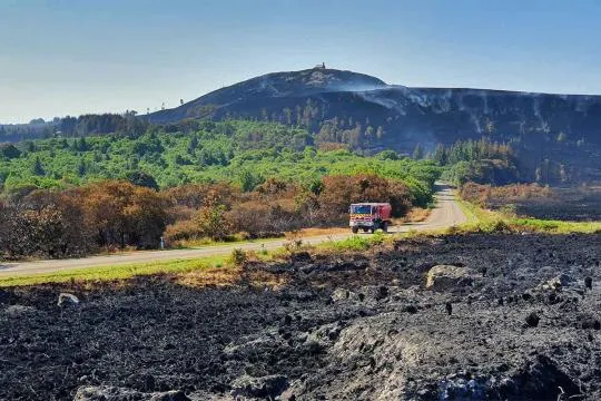 Photo des environs de Brasparts après les incendies de 2022