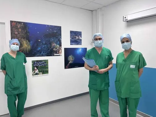 Plusieurs photos de,l'exposition Escapade émotionnelle à l'hôpital de Manosque