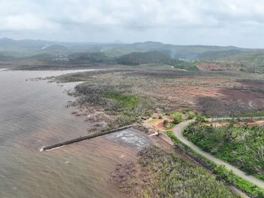 Vue de Mayotte après le passe de la tempête Chido